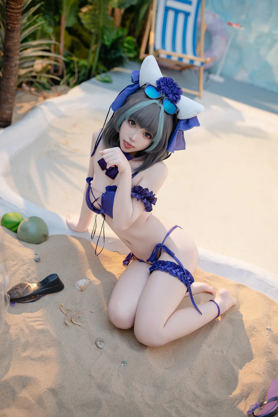 Bangni邦尼 - No.034 碧蓝航线 柴郡 泳装 [86P-855MB] tg@simisebaisi 【丝足阁】036.webp